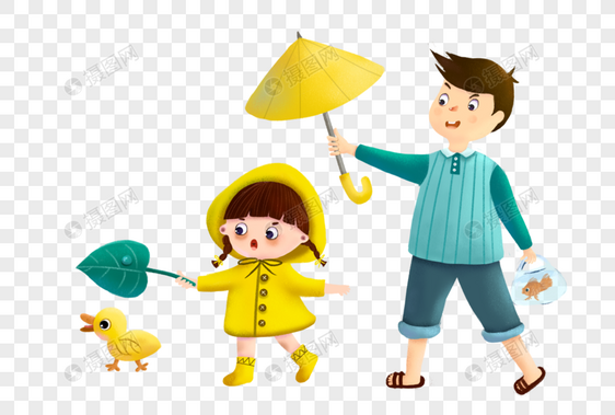 帮孩子打伞的父亲图片