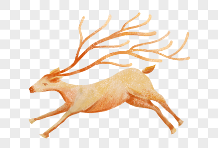 奔跑的鹿壁画图腾高清图片
