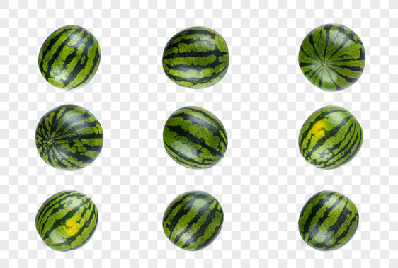 多个绿色西瓜图片