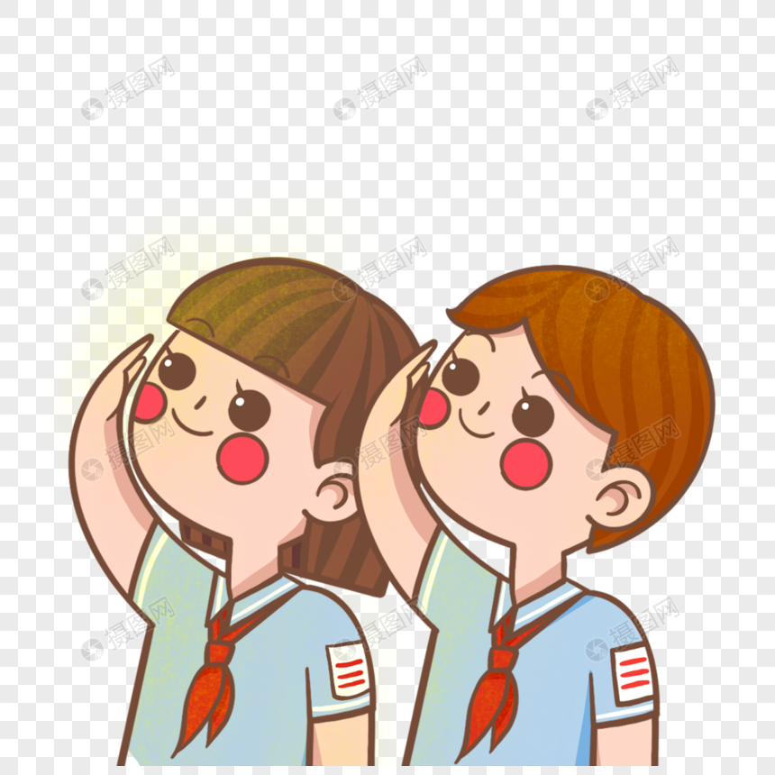 敬礼的少先队员