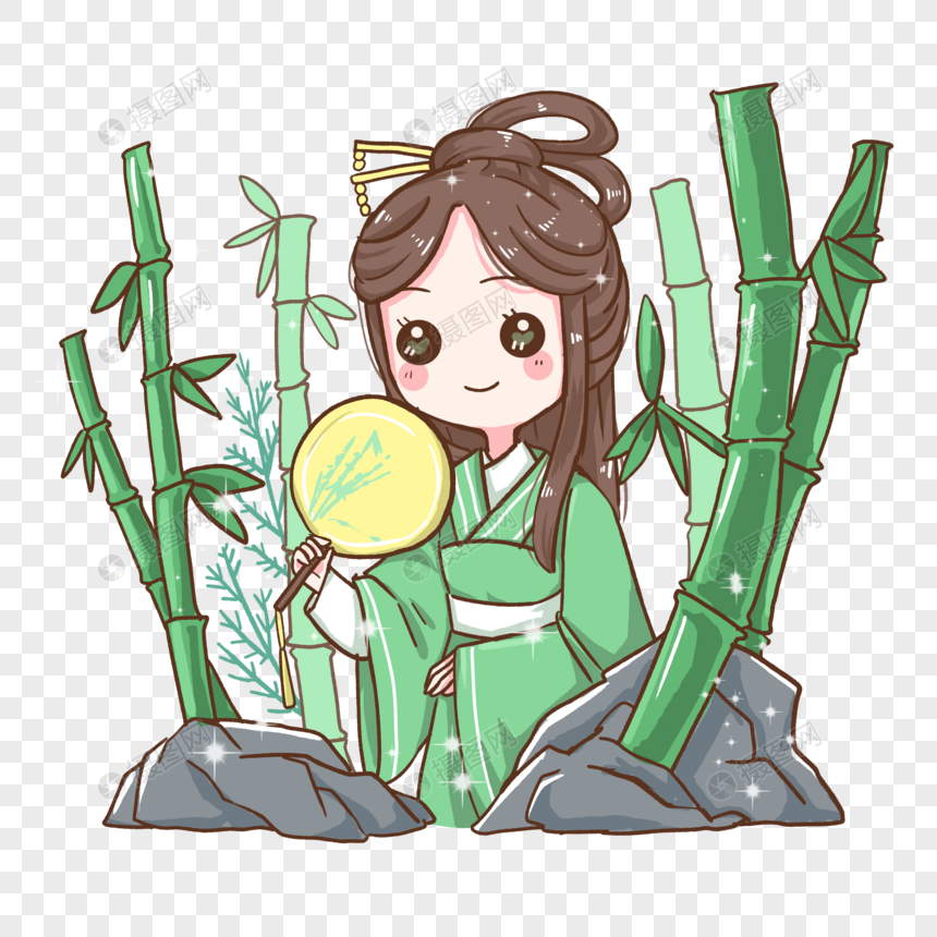 竹子中的女孩