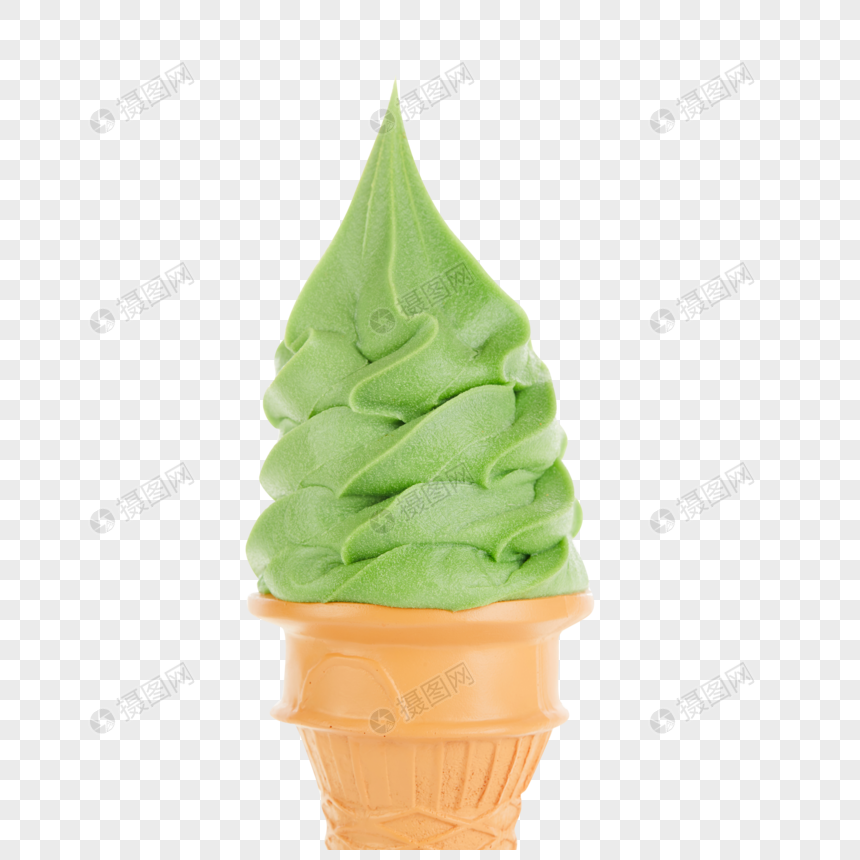 哈密瓜味奶油冰淇淋甜筒