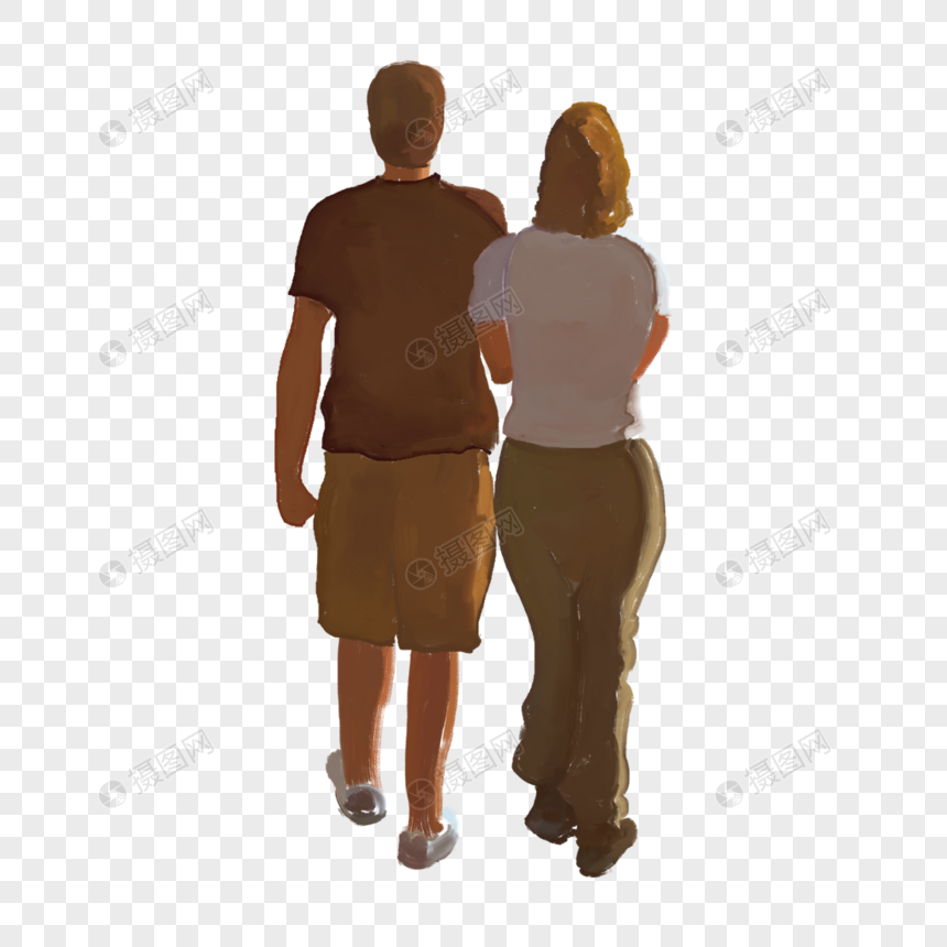 散步的情侣图片