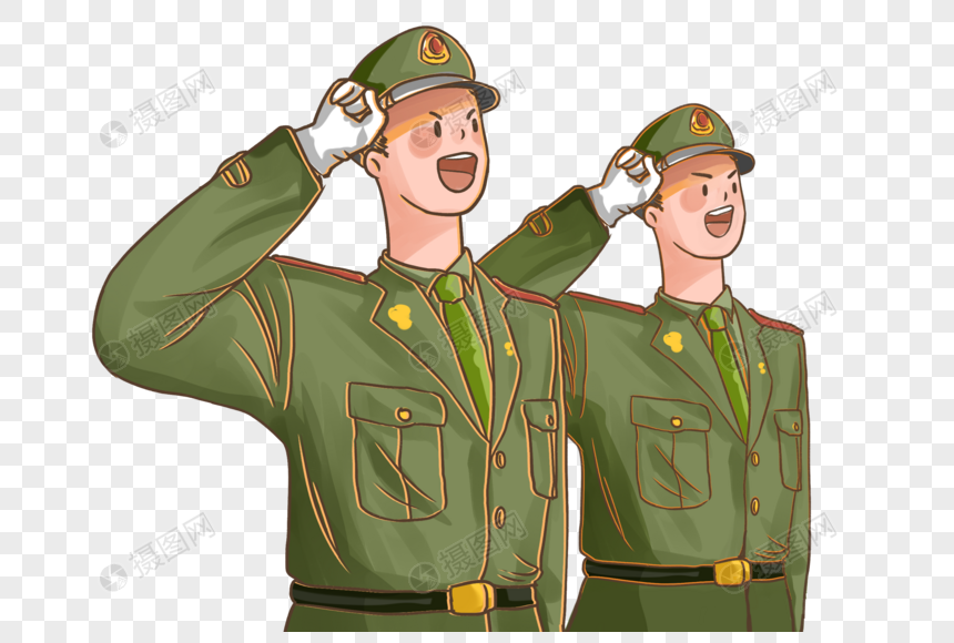 敬礼宣誓的军人
