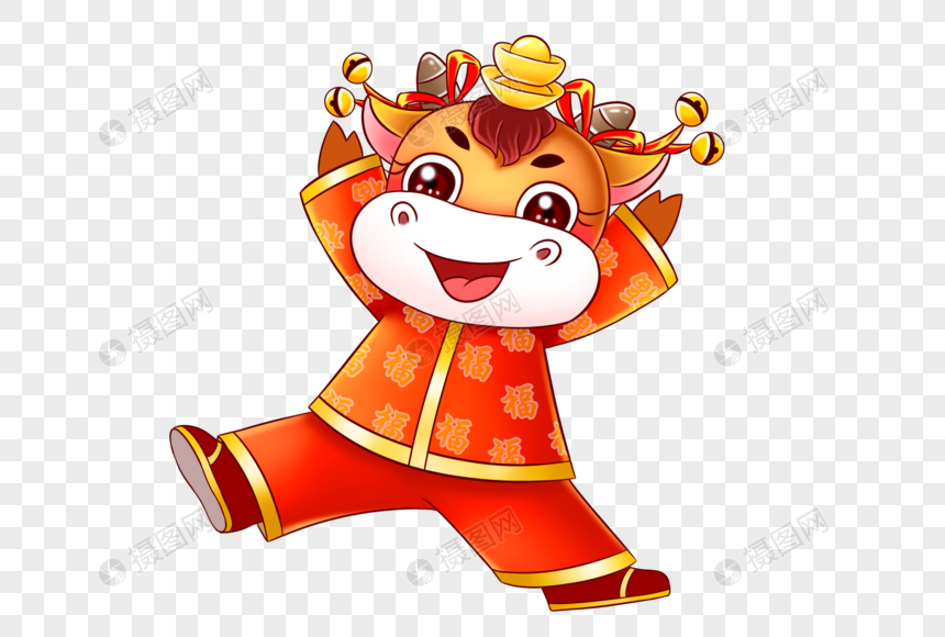顶着金元宝的小牛