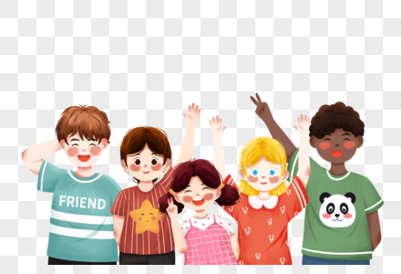 国际友谊日各国欢呼孩子高清图片