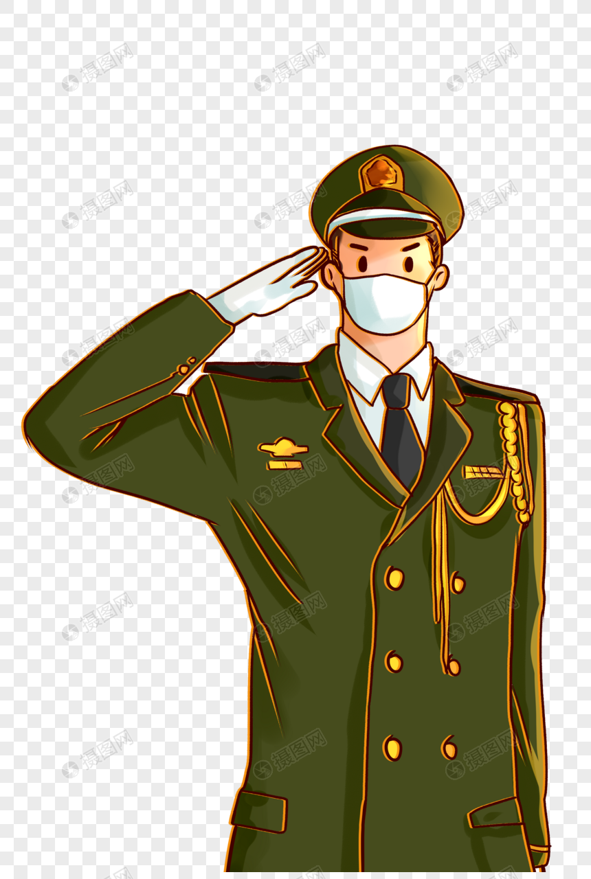 戴口罩的解放军