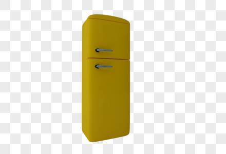 黄色电冰箱图片