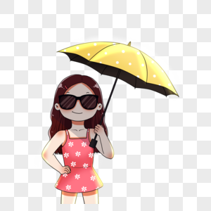 打伞防晒的女孩图片