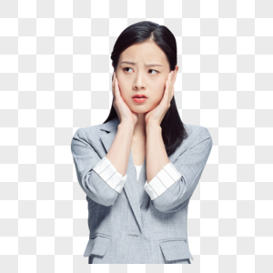 商务女性白领焦虑情绪图片