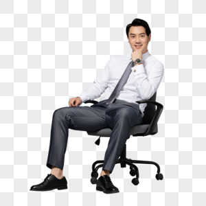 商务男性坐椅子微笑图片