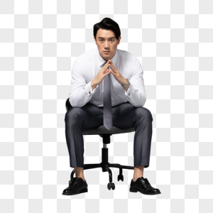 坐在椅子上的商务男性图片