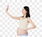 年轻孕妇用手机自拍图片
