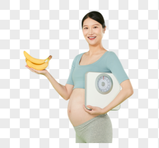 孕妇拿着香蕉图片