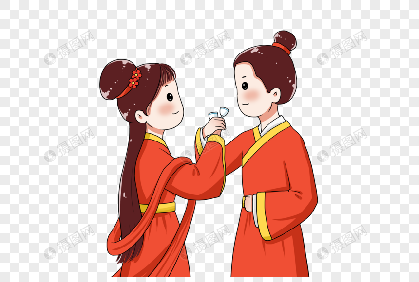 古装情侣成婚喝交杯酒图片