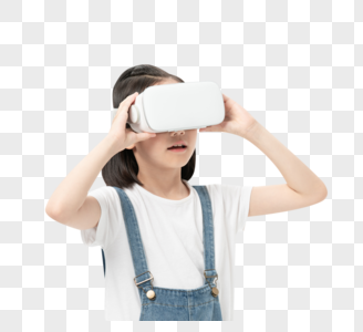 小女孩体验vr眼镜高清图片