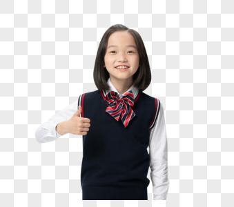 穿校服小学生点赞图片