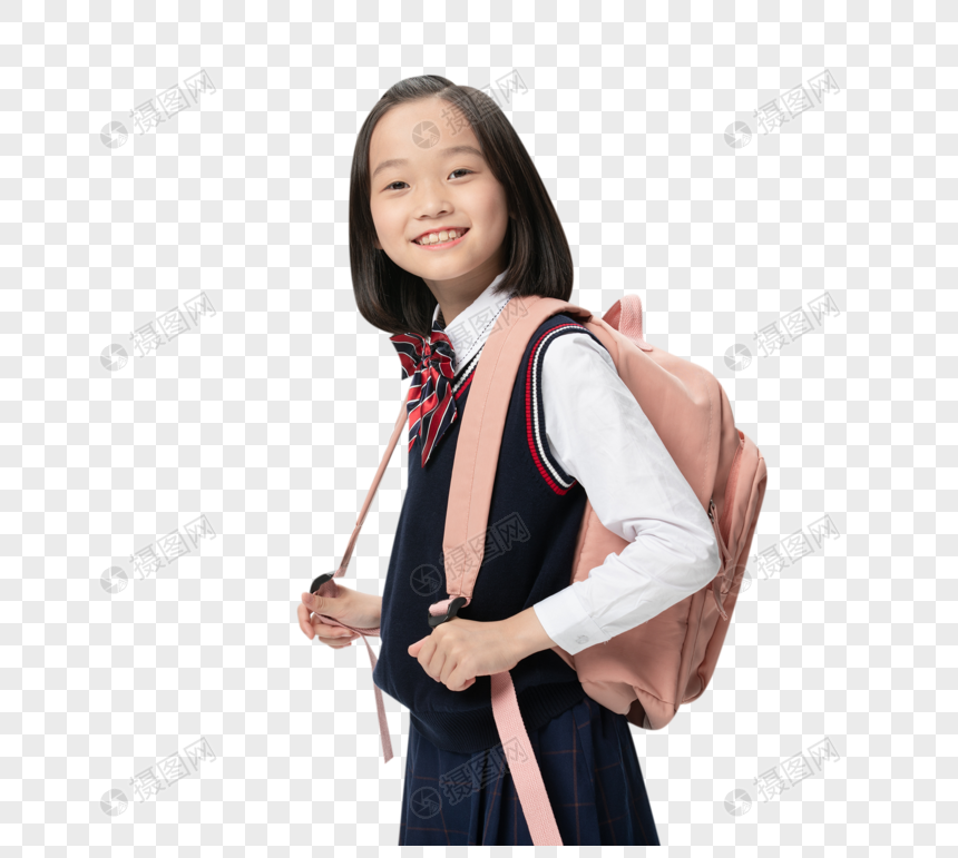 穿校服背包的小学生图片