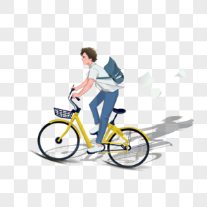 骑自行车上学的少年图片