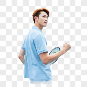 打网球的青年男性图片