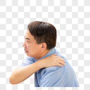 中年人男性颈椎病肩周炎疼痛图片