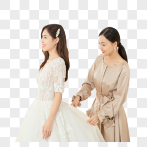 设计师为准新娘试穿定制婚纱新婚高清图片素材