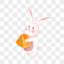 玉兔吃月饼图片