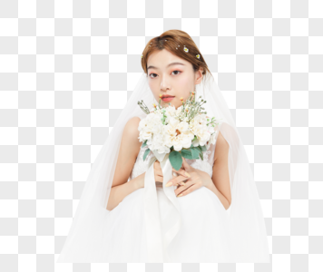新娘拿着手捧花图片