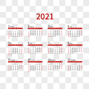2021台历日期图片