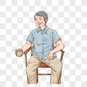 老人喝茶喝茶老人图片素材