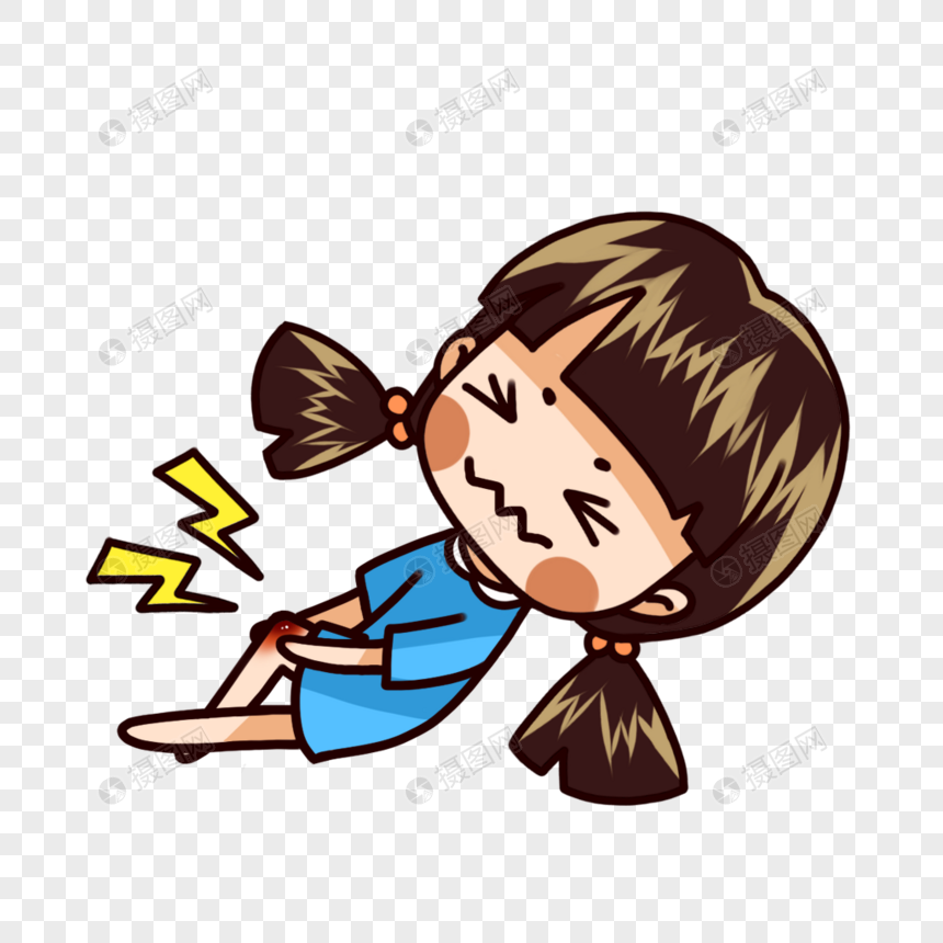 膝盖疼的女孩