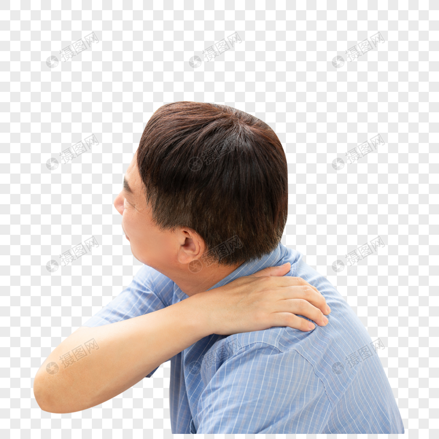 中年人男性颈椎病疼痛图片