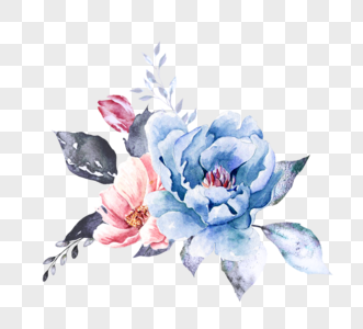 美丽手漆水彩玫瑰花朵高清图片