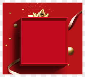 红色简单礼品盒元素图片