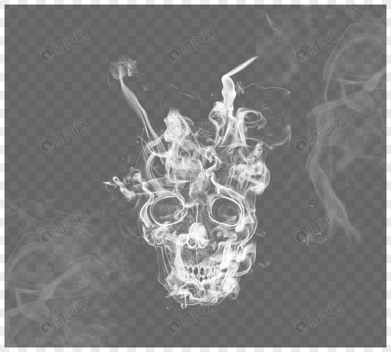 骨架白骨形烟元素图片