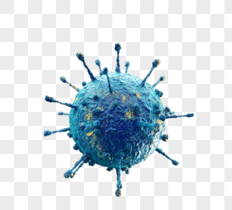 蓝色病毒病菌立体病毒图片