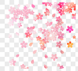 简约粉色水彩日本樱花花瓣春天植物元素图片