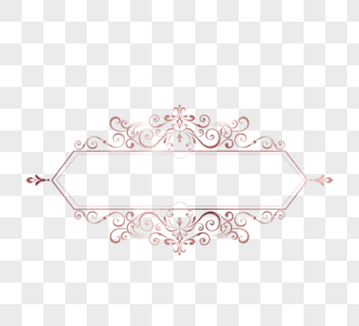 欧式复古精致边框玫瑰装饰元素图片