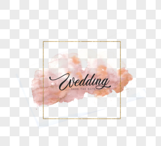 粉色画笔婚礼徽标徽标设计模板图片