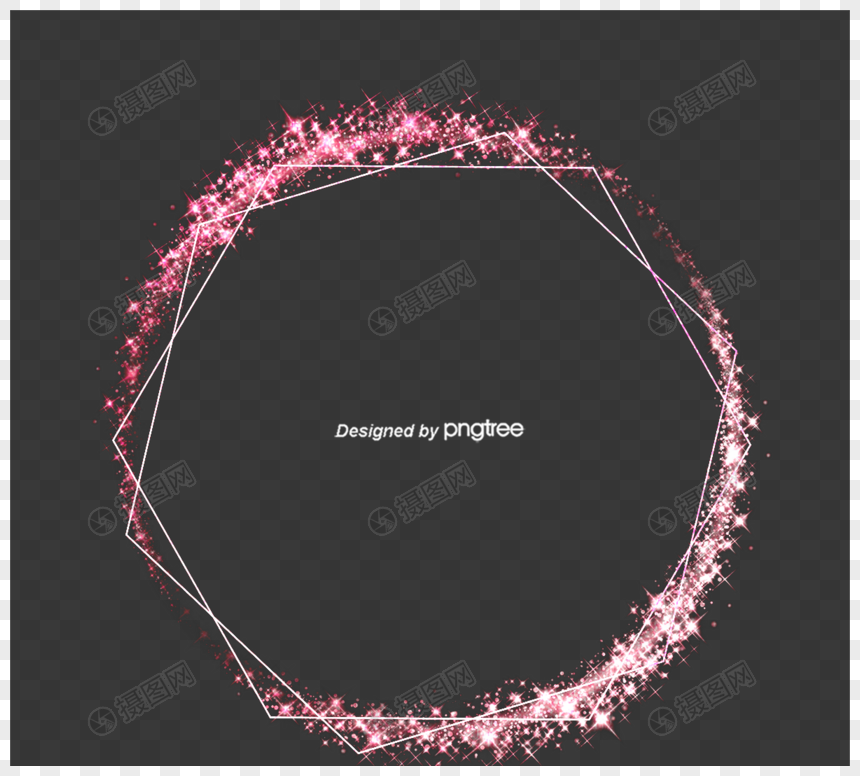 粉色闪烁多边形边框视觉设计图片