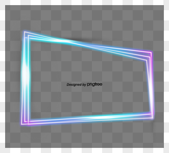 时尚彩色多线霓虹灯框架高清图片