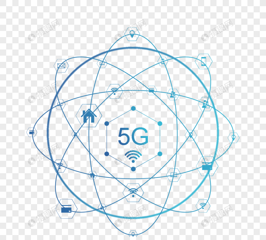 蓝色5g互联网技术图片