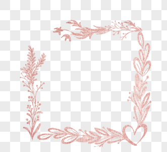 玫瑰金情人节植物缠绕装饰元素图片