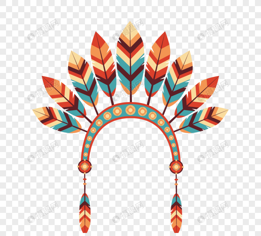 波西米亚印第安羽毛头饰配件图片