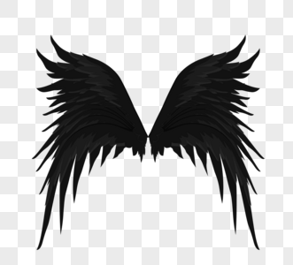 黑色堕落天使翅膀翼羽高清图片
