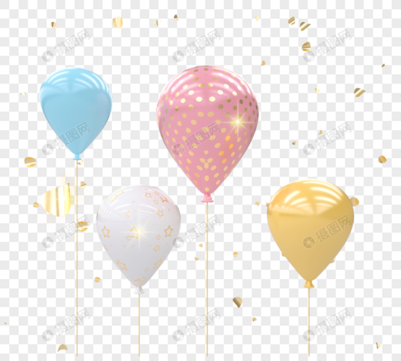 3d节日粉色嫩庆典气球图片