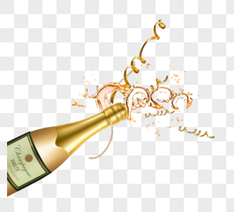 金色香槟庆祝质感金色元素高清图片