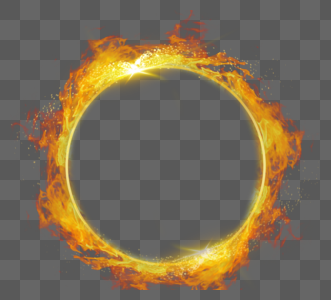圆形幻想燃烧火环元素图片