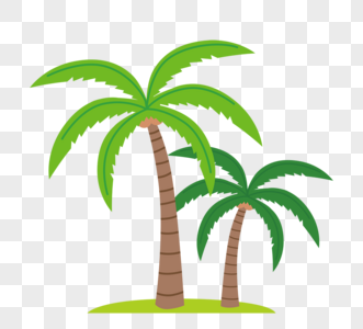 卡通岛上棕榈树图片