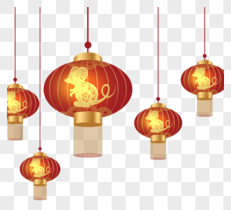 在灯笼中国农历新年快乐图片